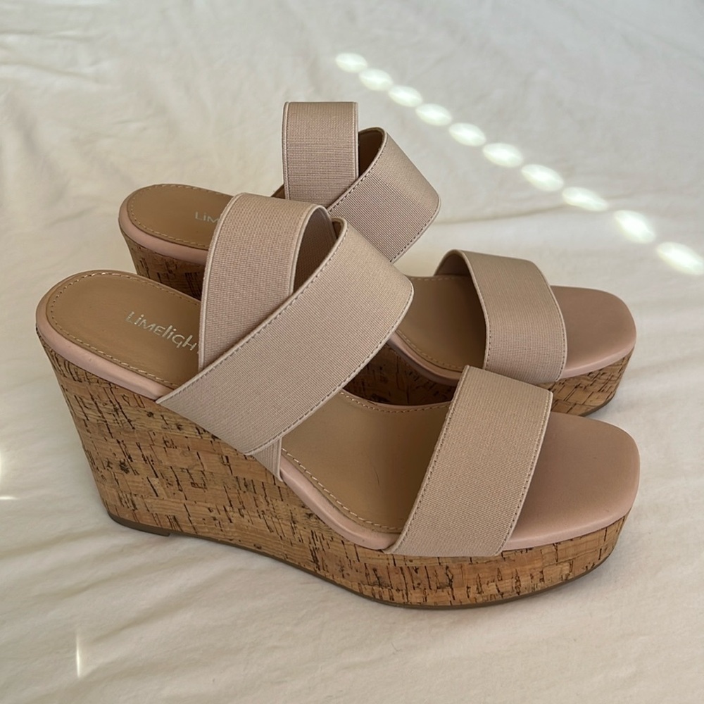 Nude Strappy Wedges